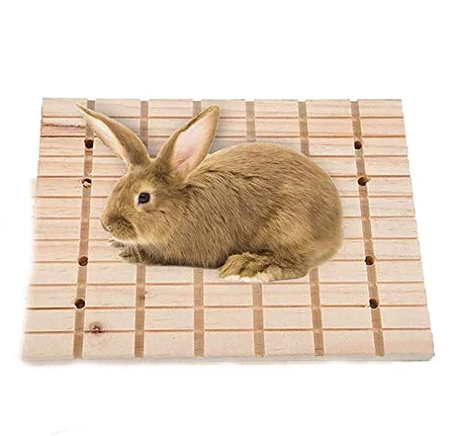 ZHER-LU Kaninchenkrallen Kratzbrett für Haustiere aus Holz, Hamster, Eichhörnchen, Spielspielzeug, Kratzkäfig-Werkzeug, Schleifdeck, Ornament, Zubehör, Kaninchen-Holzschleifbrett