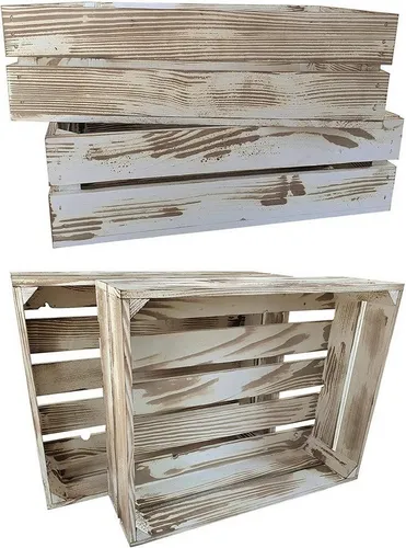 sunnypillow Holzkiste Holzkisten Obstkisten Apfelkisten in vielen Farben zur Auswahl, 4er Set 50x40x15cm