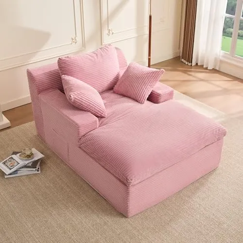 Litbird 160 cm Chaiselongue Loungesofa – Platzsparendes Schlafsofa in Rosa