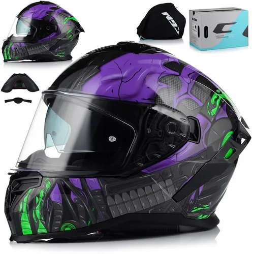 CGM 363A Shot Villain Integralhelm mit Pinlock-System und Sonnenblende | Motorradhelm Sturzhelm | ECE 22.06 | L (59-60 cm)