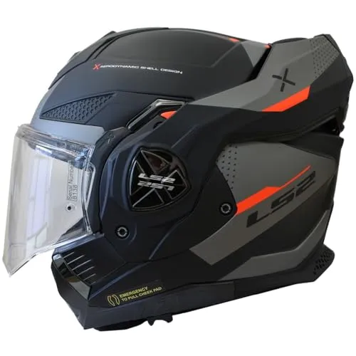 LS2 ADVANT X Oblivion Klapphelm - Mattschwarz Titanium, XS - Motorradhelm aus widerstandsfähigem Tri-Composite-Material, extrem leicht mit nur 1550 g. Ideal für Sicherheit und Komfort mit doppelt homologierter ECE22.06-Zulassung.