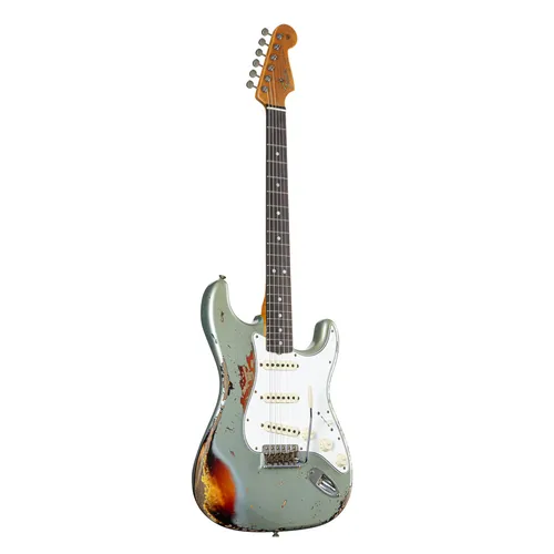 Fender 1965 Stratocaster Super Heavy Relic Super Faded/Aged Firemist Silver on 3TS E Gitarre