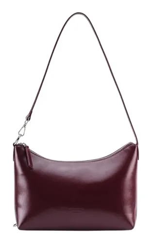 Seidenfelt Delary Schultertasche 20 cm - Deep Red - Handtaschen mit zeitloser Eleganz und praktischem Design. Geräumiges Hauptfach und abnehmbarer Schultergurt für vielseitiges Tragen. Ideal für modebewusste Frauen, die Stil und Funktionalität schätzen.