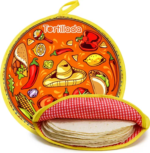 cm Tortilla Wärmer/Wärmebehälter mikrowellengeeignet aus Baumwolle 30