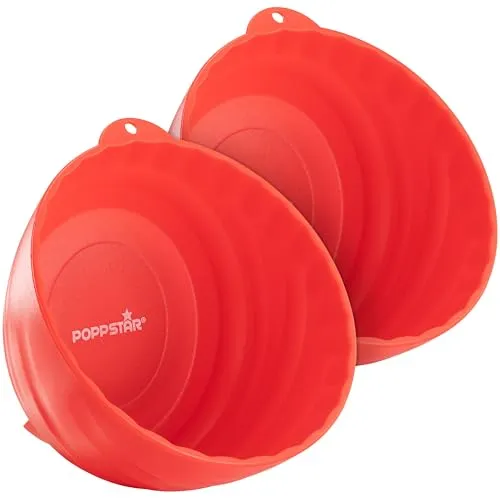 Poppstar Magnetschale für Werkstatt (rund Ø 14,5 cm, hoher Rand, Kunststoff, rot), 2 Stück