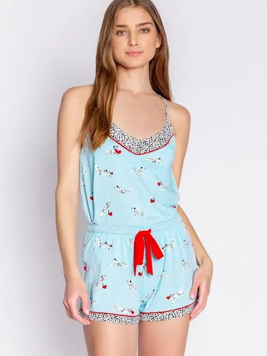 PJ Salvage Pyjama Damen Jersey blau bedruckt, XS - Stylischer Pyjama für Damen, aus weichem Jersey mit einzigartigem Druck, ideal für gemütliche Nächte und entspannte Tage.