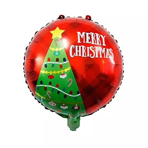 Folienballon Weihnachten -Rund Merry Christmas rot, ca. 45 cm