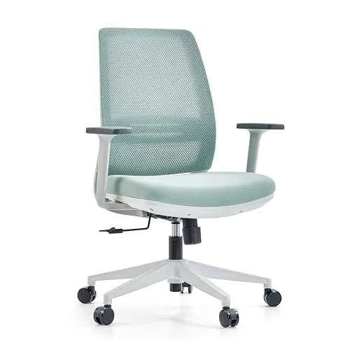 hjh OFFICE Drehstuhl PROFONDO ECO W – Ergonomischer Bürostuhl für Home Office - Der elegante Bürostuhl PROFONDO ECO W bietet höchsten Komfort mit atmungsaktivem Netzstoff und abriebfestem Material. Ideal für lange Arbeitstage, sorgt die höhenverstellbare Lordosenstütze für ergonomische Unterstützung.