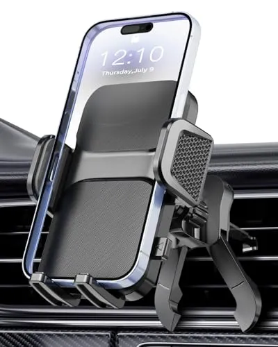 Hoppac Handyhalterung Auto Lüftung, Car Phone Holder Upgrade-Haken, 360°-Drehung, EIN-Knopf-Entriegelung, verstellbare Stützfüße, Kfz Handyhalter für Smartphone 4-7
