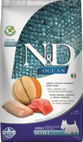 N&D Ocean Lachs Kabeljau Melone Mini 7 Kg von Farmina