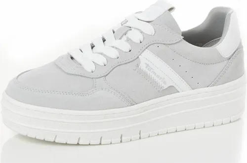 Tamaris Schnürer Damen sportlich grau, EU 37 - Damen-Sneaker mit innovativen COMFORT-Lining und TOUCH-IT Technologien für maximalen Tragekomfort. Die herausnehmbare Sohle und flache Laufsohle sorgen für ein angenehmes Tragegefühl im Alltag.