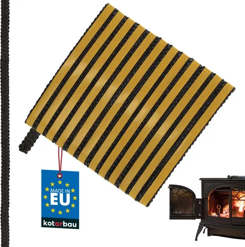 KOTARBAU® Kamin Dichtband Selbstklebend 7 x 3 mm Glasfaser Dichtungsband für Kaminofen 2,5 m Kamindichtung Ofendichtband Hitzebeständig Schwarz