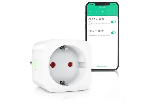 BEARWARE WLAN-Steckdose 2,4 Ghz WiFi Fernsteuerung per Smart life App, Sprachsteuerung, 1-St., Countdown Timer, Ein und Ausschalttimer, Intervallmodus, Zeitschaltuhr