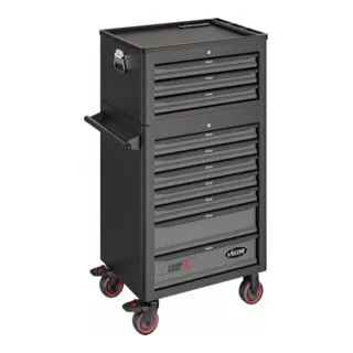 VIGOR Werkstattwagen Series L mit Aufsatzkoffer - 2-teilig - VIGOR Werkstattwagen Series L - leer mit Aufsatzkoffer. Robuste und kratzfeste Konstruktion, ideal für den professionellen Einsatz. Mit zentraler Verriegelung und hoher Tragfähigkeit von 500 kg.