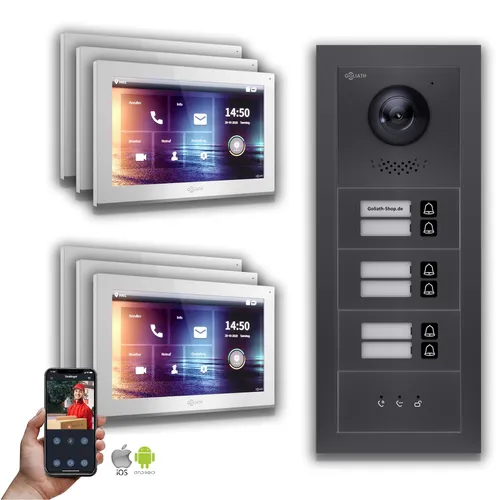Goliath IP Video-Türsprechanlage GL-IPH600A mit 10-Zoll Monitor - Moderne IP-Video-Türsprechanlage für Mehrfamilienhäuser: 10-Zoll Farbmonitor, hohe Bildqualität und interaktive Kommunikation. Ideal für Sicherheit und Komfort im privaten und gewerblichen Einsatz.