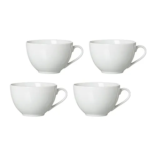 Ritzenhoff & Breker Cappuccinotassen Bianco 300 ml 4er Set - Thermobehälter aus hochwertigem Porzellan, zeitloses Design für stilvolle Kaffeepausen und ideal für Cappuccino-Liebhaber.
