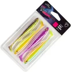 Fox Rage Kunstköder Fox Rage Slick Shad UV Mixed Colour Pack - 4 Gummiköder 13 cm