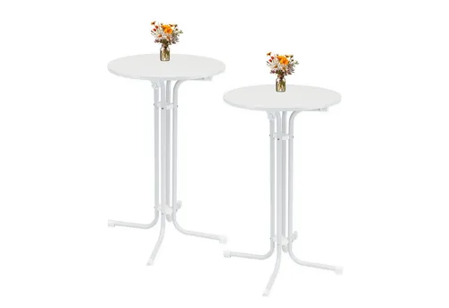 TRUTZHOLM Stehtisch klappbar Ø 70 cm in weiß von Trutzholm