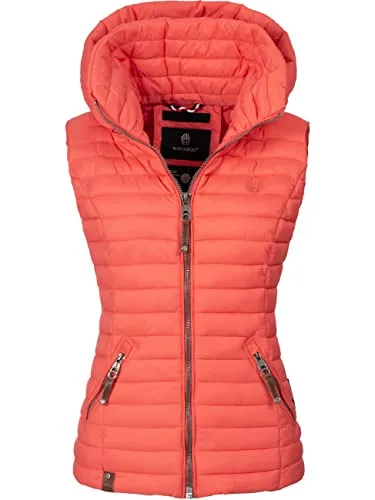Navahoo Damen Übergangsjacke Shadaa Coral, Gr. S - Funktionsjacke aus wasserabweisendem Material mit abnehmbarer Kapuze - ideal für Frühling und Herbst, ultraleicht und tailliert für optimalen Tragekomfort.