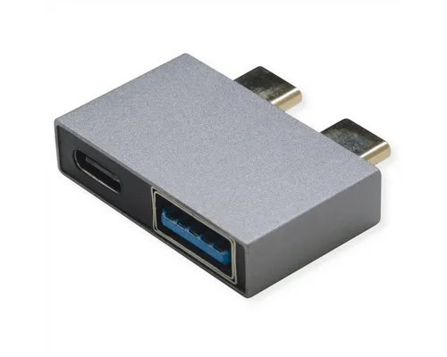 ROLINE USB 3.2 Gen 2 Adapter Computer-Adapter USB Typ C (USB-C) Männlich (Stecker) zu USB 3 Typ A Weiblich (Buchse), 2x USB Typ C - 1x Typ A + 1x C, ST/BU