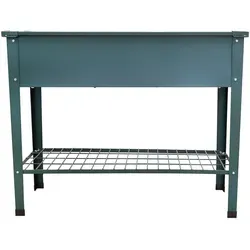 Metall-Hochbeet mit Ablagegitter, dunkelgrün - Modernes Hochbeet aus hochwertigem Edelstahl, ideal für Kräuter und Blumen. Mit integriertem Ablagegitter für Werkzeuge und optimaler Arbeitshöhe von 80,5 cm.