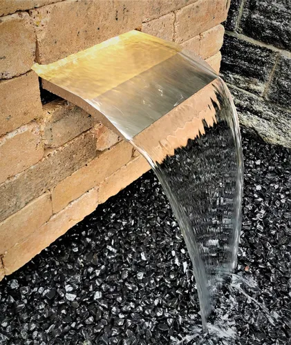 Edelstahl Wasserfall Set 30 cm mit LED-Beleuchtung