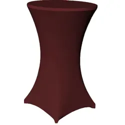 EXKLUSIV HEIMTEXTIL Stehtischhusse Stretch für Bistrotisch mit 4 Fußlaschen elastisch  Ø 60-65x110-120 cm Bordeaux