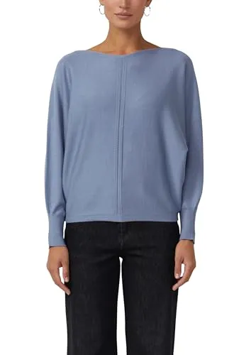 s.Oliver Feinstrickpullover mit Fledermausärmeln - Stylischer Feinstrickpullover mit U-Boot-Ausschnitt und langen Fledermausärmeln. Ideal für Business-Outfits, bietet eine bequeme Passform und modische Rippbündchen.