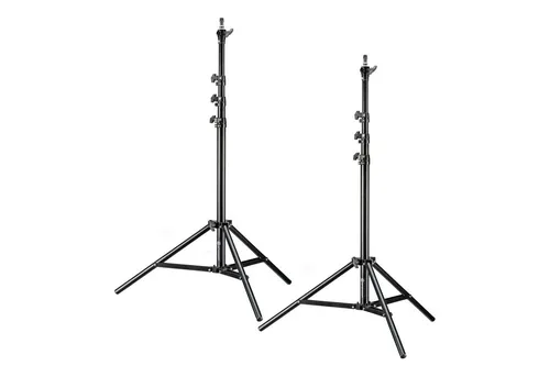 Bresser 2x BR-TP240 Pro Lampenständer 240cm mit Tasche - Praktisches Set mit zwei stabilen Lampenständern für professionelle Foto- und Filmaufnahmen, inklusive transportabler Tasche für einfachen Transport.
