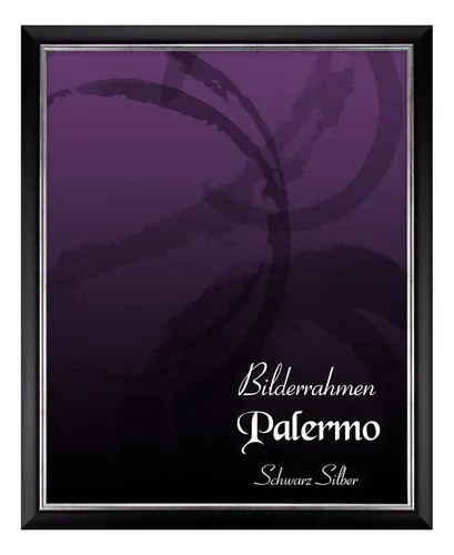 Einzelrahmen Bilderrahmen Palermo, (1 Stück), 28x36 cm, Schwarz Silber, Holz