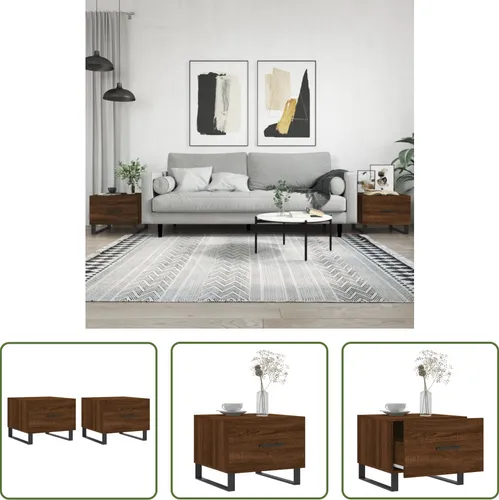 The Living Store Couchtische 2 Stk. Braun Eichen-Optik 50x50x40 cm