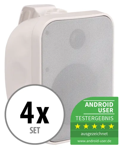 Pronomic OLS-5 WH Outdoor-Lautsprecher weiß 4x 80 Watt 4x Set