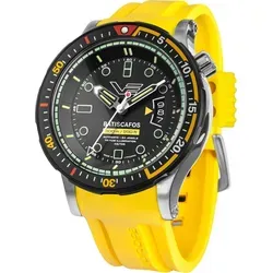 Vostok Europe Automatikuhr Taucher Batiscafos Gelb/Schwarz - Exklusive Armbanduhr für Männer, limitierte Auflage mit japanischem Automatikwerk, wasserdicht bis 30 bar und leuchtenden Zeigern für optimale Ablesbarkeit.