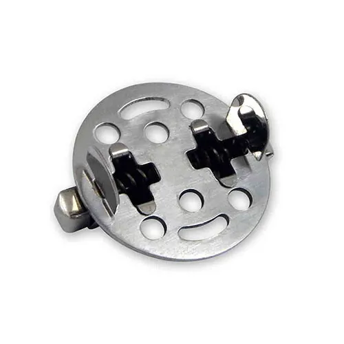 Pfeifendeckel mit Feder aus Metall in silber