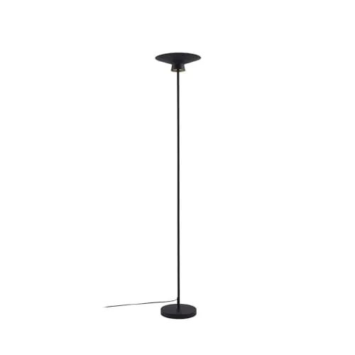 Lindby Stehlampe Norvind, 2 x 3,4 W LED, warmweiß - Standleuchten in elegantem Schwarz-Gold, energieeffiziente LED-Beleuchtung mit Trittschalter für komfortable Bedienung.