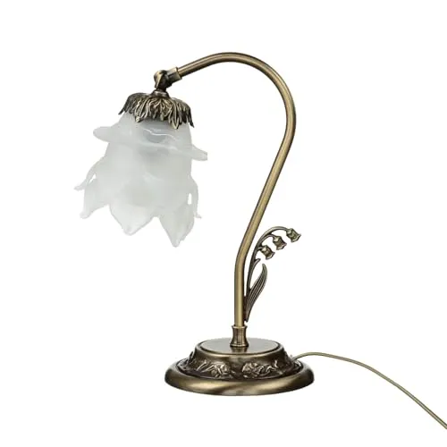 Licht-Erlebnisse Nachttischlampe TABLE LAMP - Elegante Tischleuchte im Florentiner Stil, handgefertigt in Italien aus Echt-Messing mit aufwendiger Oberflächenveredelung – ideal für Schlafzimmer und Wohnzimmer.