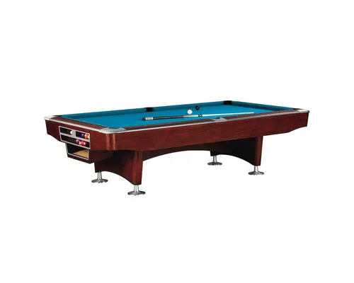 Billiard-Royal Billardtisch Gladiator 8ft. Mahagoni, (Hochwertige und massive Ausführung in beliebter Billiard-Royal® Qualität), Spielfläche aus 3-teiliger Naturschieferplatte (30 mm Dicke) mit Ballauffangtaschen aus Echtleder und Hochwertige, langlebige Banden / K 55 Gummi