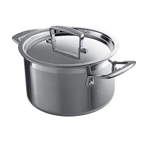 Le Creuset Fleischtopf 3-ply Edelstahl Ø 18 cm - Hochwertiger Kochtopf für alle Herdarten, inklusive Induktion. Optimale Wärmeverteilung und energiesparendes Kochen durch 3-lagiges Material. Ideal für Fleischgerichte, Suppen und mehr.