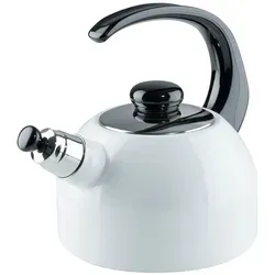 Riess Flötenkessel Plus 2l weiss 0543-33 - Wasserkocher mit Flöte, 2l, perfekt für gesundes und energiesparendes Kochen. Ideal für alle Herdarten, inklusive Induktion, und langlebig durch zusätzliche Innenemaillierung.