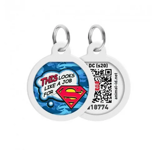 WAUDOG Tier-Halsband Pet ID Tag für Hund Katze mit QR Passport Global Suchsystem