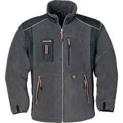 Fleecejacke Gr.XXXL dunkelgrau/schwarz/orange TERRATREND - Funktionsjacke aus 100 % Polyester, wasserabweisend und winddicht, ideal für Outdoor-Aktivitäten mit praktischer Handytasche und Reißverschlusstaschen.