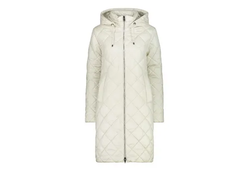 CMP Wintermantel Damen Coat mit Fix Hood - Funktionsjacke in Gesso, perfekt für kalte Tage dank warmer Polyesterfüllung und bequemer Regular Fit Passform.