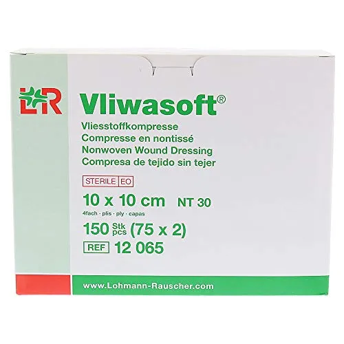 VLIWASOFT Vlieskompressen steril 10x10 cm, 150 Stück von Vliwasoft
