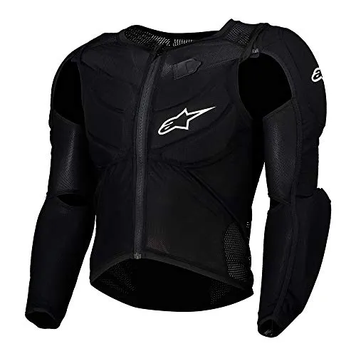Alpinestars Herren Vector Tech Schutzjacke LS Black, Small - Motorradjacke mit leichtem, atmungsaktivem Design und ergonomischem Rückenprotektor für optimalen Komfort und Sicherheit beim Fahren.
