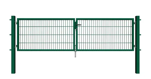 Doppeltor Basic für Doppelstabmattenzaun Moosgrün 300 cm x 80 cm - Robustes Doppeltor Basic für Doppelstabmattenzäune in Moosgrün. Mit stabiler Füllung und einstellbaren Bügelscharnieren für einfache Montage und 180°-Öffnung. Integrierte Mattenaufnahmen im Pfosten erleichtern die Installation.