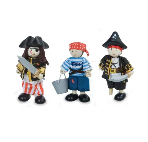 Le Toy Van - BK909 - Piraten-Galeone für Kinder - Menschen-Spielfiguren aus FSC-zertifiziertem Holz, handgefertigt und ideal für interaktives Spielen, fördert soziale und sprachliche Entwicklung.