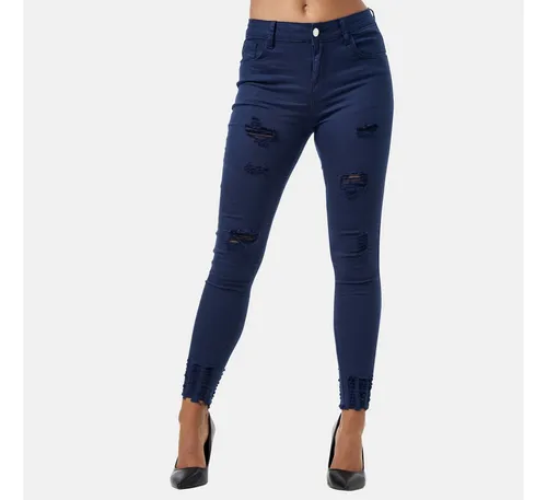 Elara Slim-fit-Jeans Damen Skinny Jeans Destroyed – High Waist Hose und Used Look