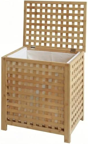 CLP Wäschebox Ronthy aus Bambus – 70L - Hochwertige Wäschebox mit 70 Litern Kapazität aus nachhaltigem Bambusholz. Ideal für Bad und Schlafzimmer, mit waschbarem Wäschesack und modernem Design für optimale Belüftung.