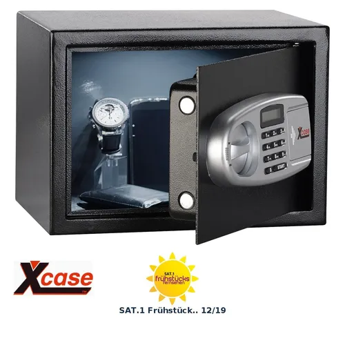 Xcase Stahlsafe mit digitalem Code-Schloss und LCD-Display
