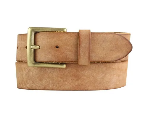 BELTINGER Ledergürtel Gürtel mit altmessing Gürtelschnalle aus weichem Vollrindleder 4 cm - (1-St)